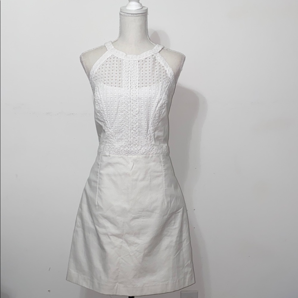 Lilly Pulitzer Cream Halter Sheath Mini Dress